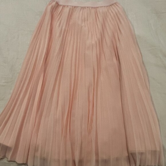 Pink Chiffon Pleated Midi Skirt Size XS - Picture 6 of 7